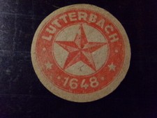 Ancien couvercle de bière VK brasserie LUTTERBACH Alsace