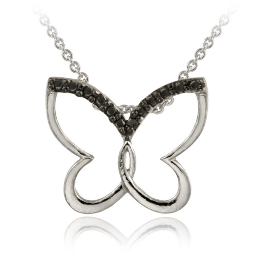 925 argent diamant noir accent - argent,