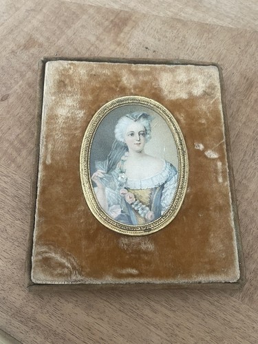 Antique mini portrait brass - antique,