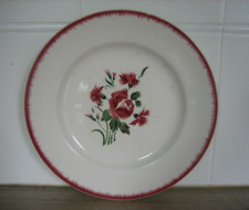 Digoin Sarreguemines ancien plat rond modèle Bouquet fleuri