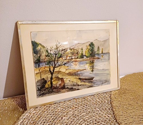 Tableau aquarelle signé - aquarelle,