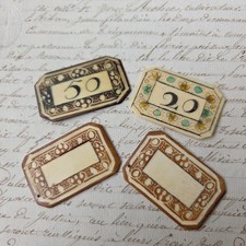 4 Jetons XVIIIè Anciens Louis XV Jeu Quadrille Cartes Counter 18thC