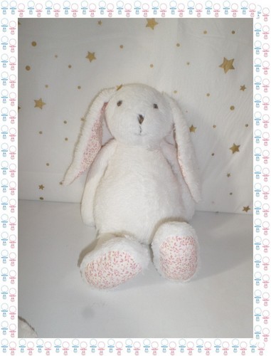 Doudou peluche lapin blanc - lapin,