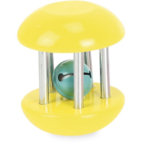 Hochet rolly jaune bois - en,