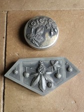 2 Boites Etain Et Alu Art Deco