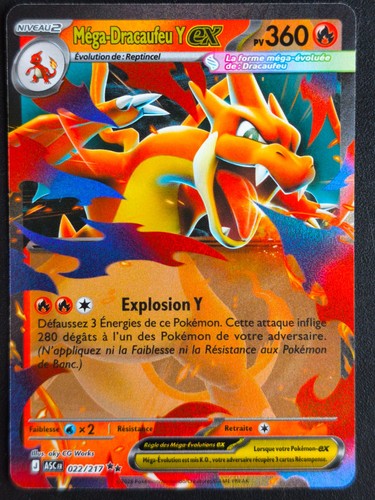 Carte pokémon méga - carte, méga-dracaufeu
