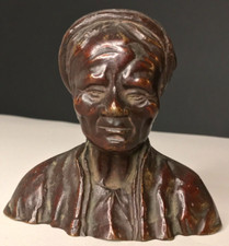 BUSTE bronze Tonkinoise portrait Femme Indochine Vietnam Asie vintage antique µ