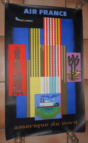 Affiche air france ancienne - affiche, france,