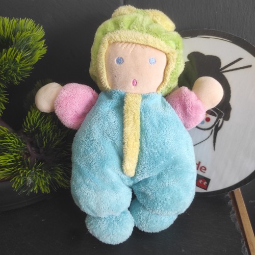 Doudou lutin bébé bleu - bébé, vert