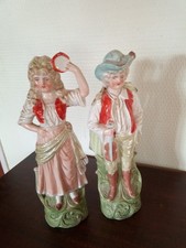 COUPLE DE MUSICIENS EN BISCUIT POLYCHROME