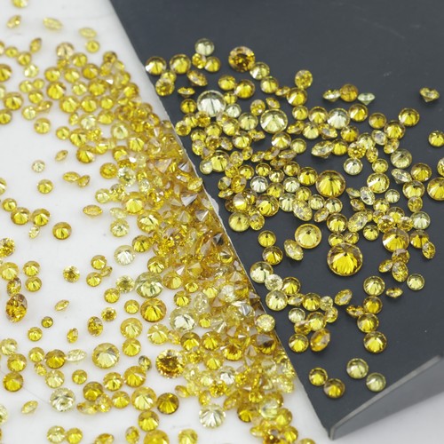 Diamant rond couleur jaune - de,