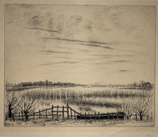 ILE PENDILLE Pandille GRAVURE Eau Forte JEAN FRELAUT 29/40 1937