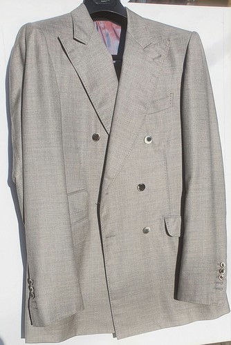 Costume croisé cachemire gris - costume,