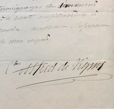 Alfred de VIGNY accepte une