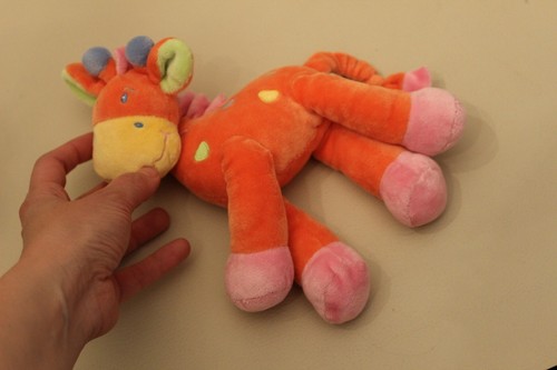 Peluche doudou girafe - , orange
