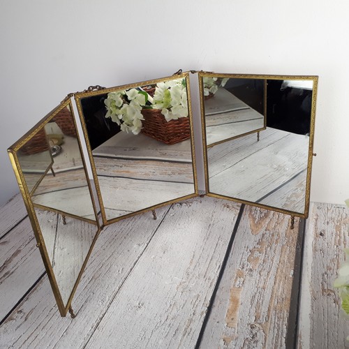 Miroir triptyque barbier - miroir,