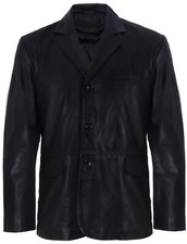 Blazer En Cuir Noir Pour Homme
