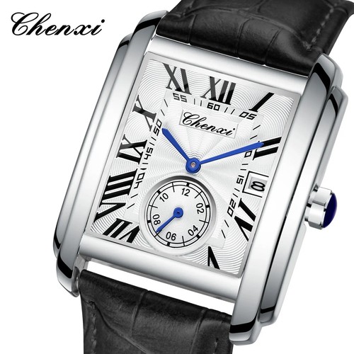 Montre rectangulaire cuir - rectangulaire, en