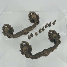 Ancienne Poignées de Piano X2 Bronze avec vis Assortis, Meuble Tiroir