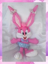 Doudou Peluche Lapin Rose Miss Bunny Tissu Style Toile de Parachute Playskool