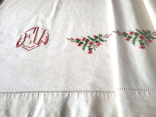 N19 ancien drap - drap, écru