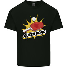 T-Shirt Drôle Pour Enfants Queen Ping Pong Table Tennis