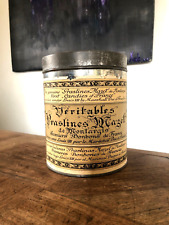 ANCIENNE BOITE PUBLICITAIRE " VÉRITABLES PRASLINES MAZET MONTARGIS "  H 19 cm