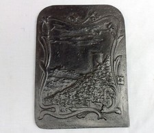 Plaque fonte bas relief - fonte,