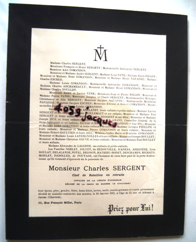 Faire part décès - 1921, jarnac