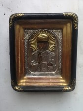 19e siècle Icône russe ancienne "Saint-Nicolas le faiseur de miracles"