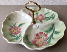 ANCIEN PLAT BARBOTINE.SERVITEUR muet,APÉRITIF,MENDIANT. décor:FLORAL,début XXèm.