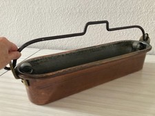 Grande poissonnière ancienne en cuivre  avec son écumoire