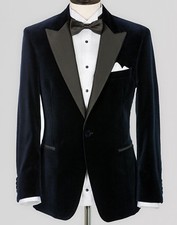 Hommes Noir Velours Veste
