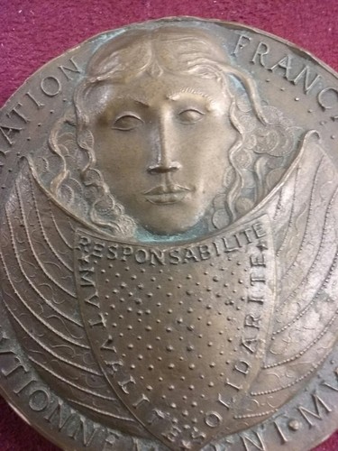 Medaille bronze art deco - deco, femme