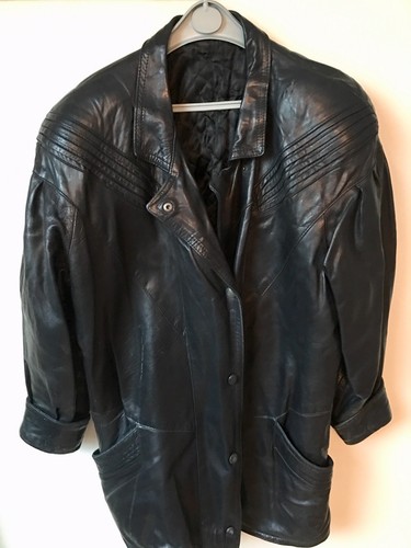 Veste femme cuir noir 4 - cuir, 3/4