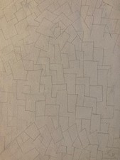 Très Beau Dessin Papier 1940 Jeanne Kosnick Kloss crayon abstrait abstraction