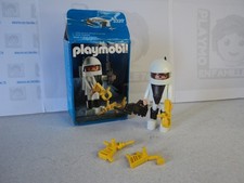 PLAYMOBIL vintage playmospace cosmonaute blanc / noir set 3320 V2 de1986 / boîte