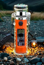 BRIQUET ARC - LAMPE DE POCHE 3 NIVEAUX - BOUSSOLE  CHARGE USB - IDEE KDO ORANGE