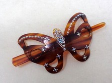 Peigne ancien - Barrette à cheveux vintage 1970's - Forme papillon - France