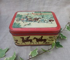 ANCIENNE BOÎTE PUBLICITAIRE EN MÉTAL SÉRIGRAPHIÉ POUR LES BISCUITS DAMOISEAU 