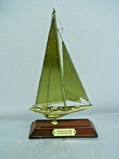 ?? MAQUETTE VOILIER LAITON TROPHÉE BATEAU AMERICA'S CUP JCLASS SLOOP 1930