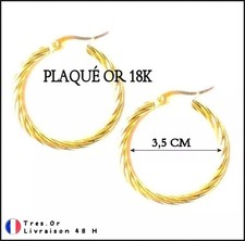 Créoles 35 mm Plaqué Or 18K