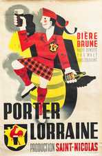 AFFICHE  POSTER    BIERE PORTER LORRAINE SAINT NICOLAS