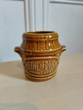 Ancien pot à moutarde Reine de Dijon faïence vernis Moutardier
