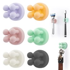 Lot de 6 Supports de Brosse à Dents en Silicone Multifonction pour Rasoir - É...