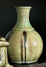 Vase Grès Ancien Signé 