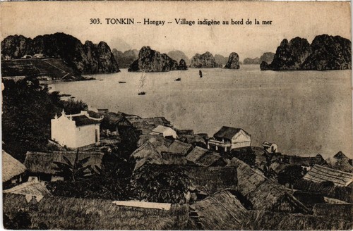 Cpa tonkin hongay village - cpa,