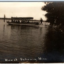 1910 Dakomin, Minn RPPC Boat