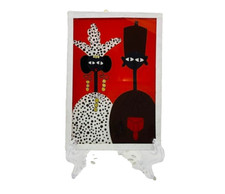 Petit tableau Africain rouge