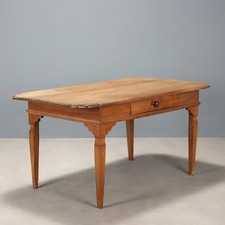 Table Ancienne Noyer avec Tiroirs Italie Début du XIXe Siècle Originale